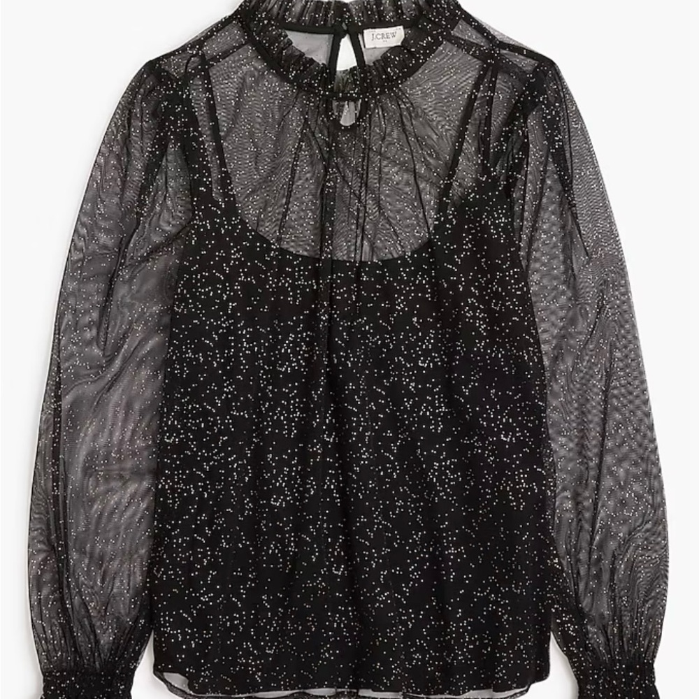 Sheer Black Top with Gold Speckles